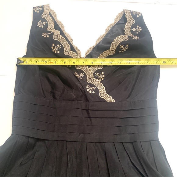 Ann Taylor Black Dress w/ Gold Lace Details - Picture 6 of 6